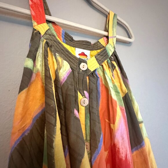 Farm Rio Yellow Garden Mini Dress Trapeze - Picture 6 of 9